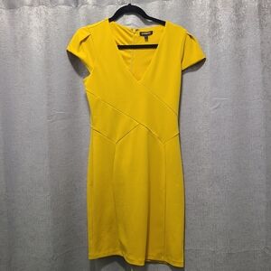 Express Yellow Tulip Sleeve Sheath dress SMALL
